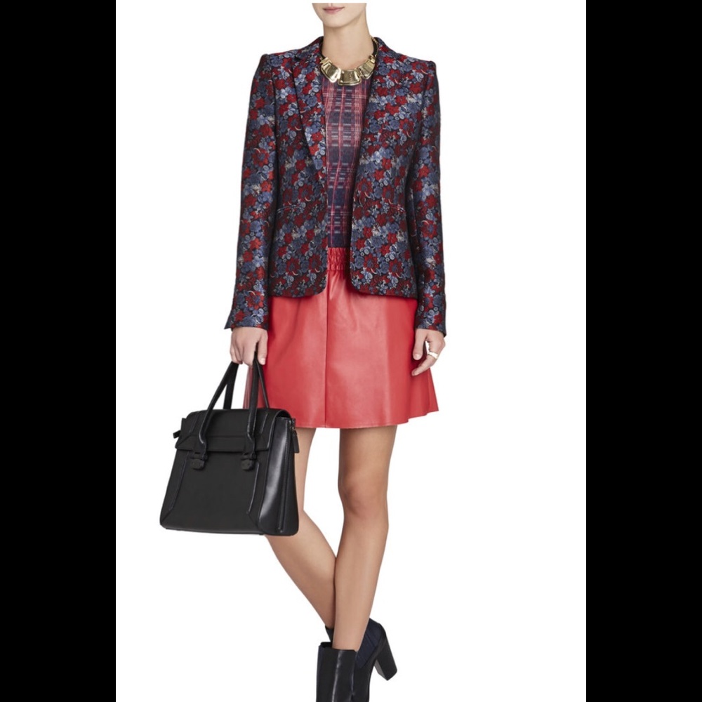 NWT BCBGMaxAzria vegan leather red mini skirt